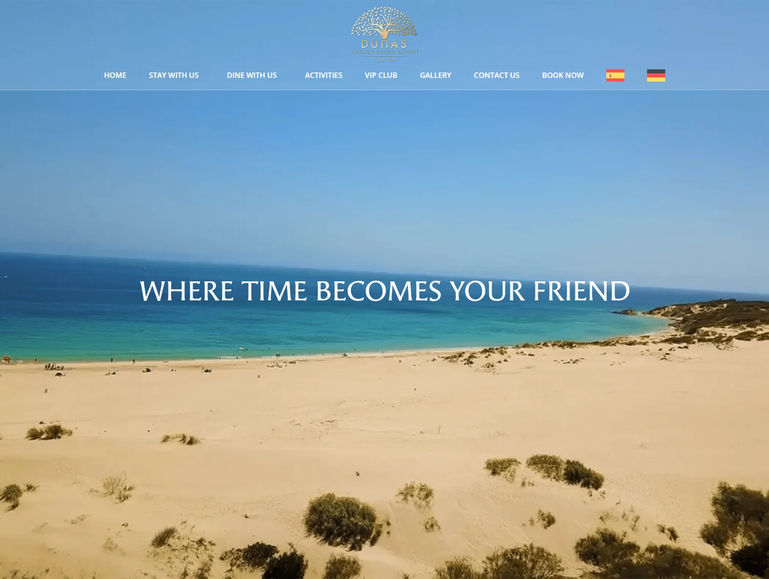 Dunas Tarifa hotel website from the INNOVA portfolio