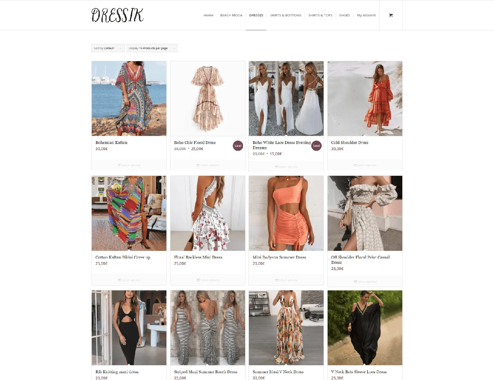 Dressik historical website