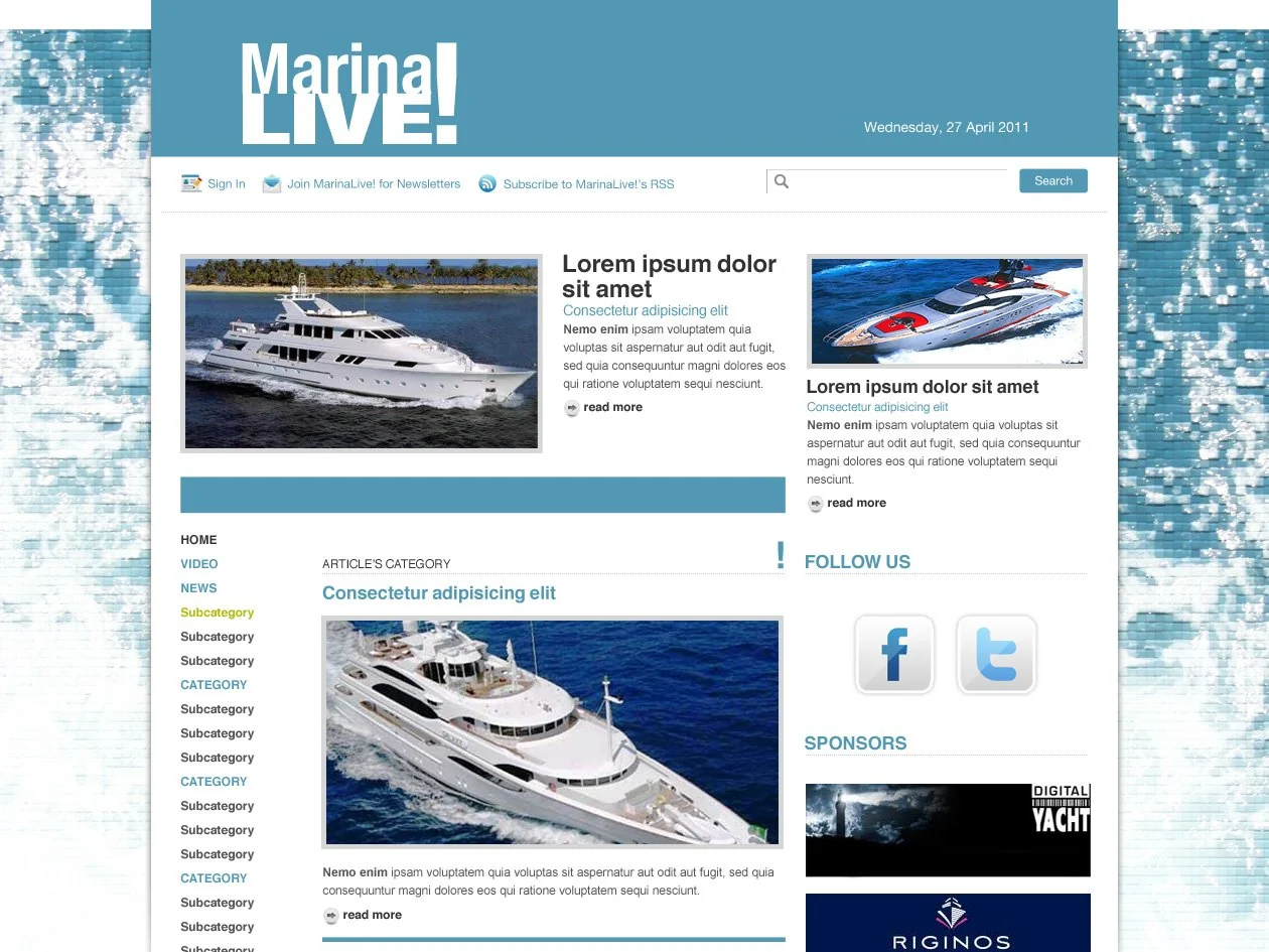 Marina Live — archived project screen 4