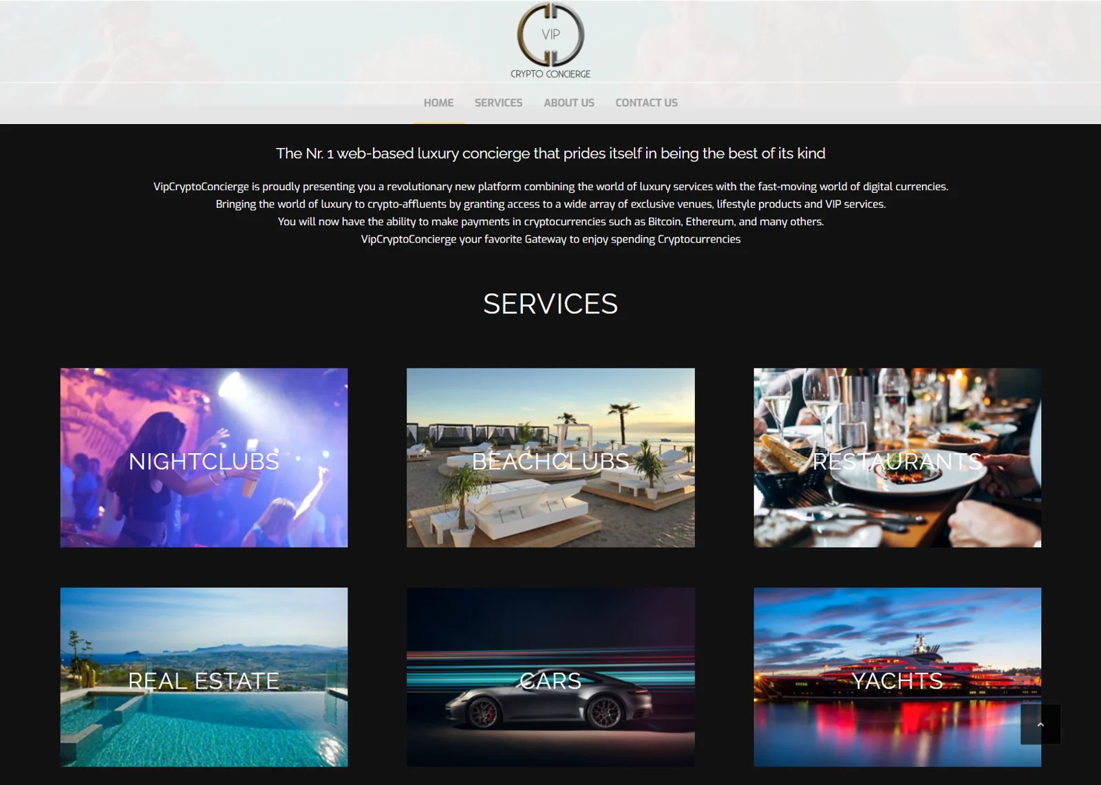 VIP Crypto Concierge — archived project screen 2