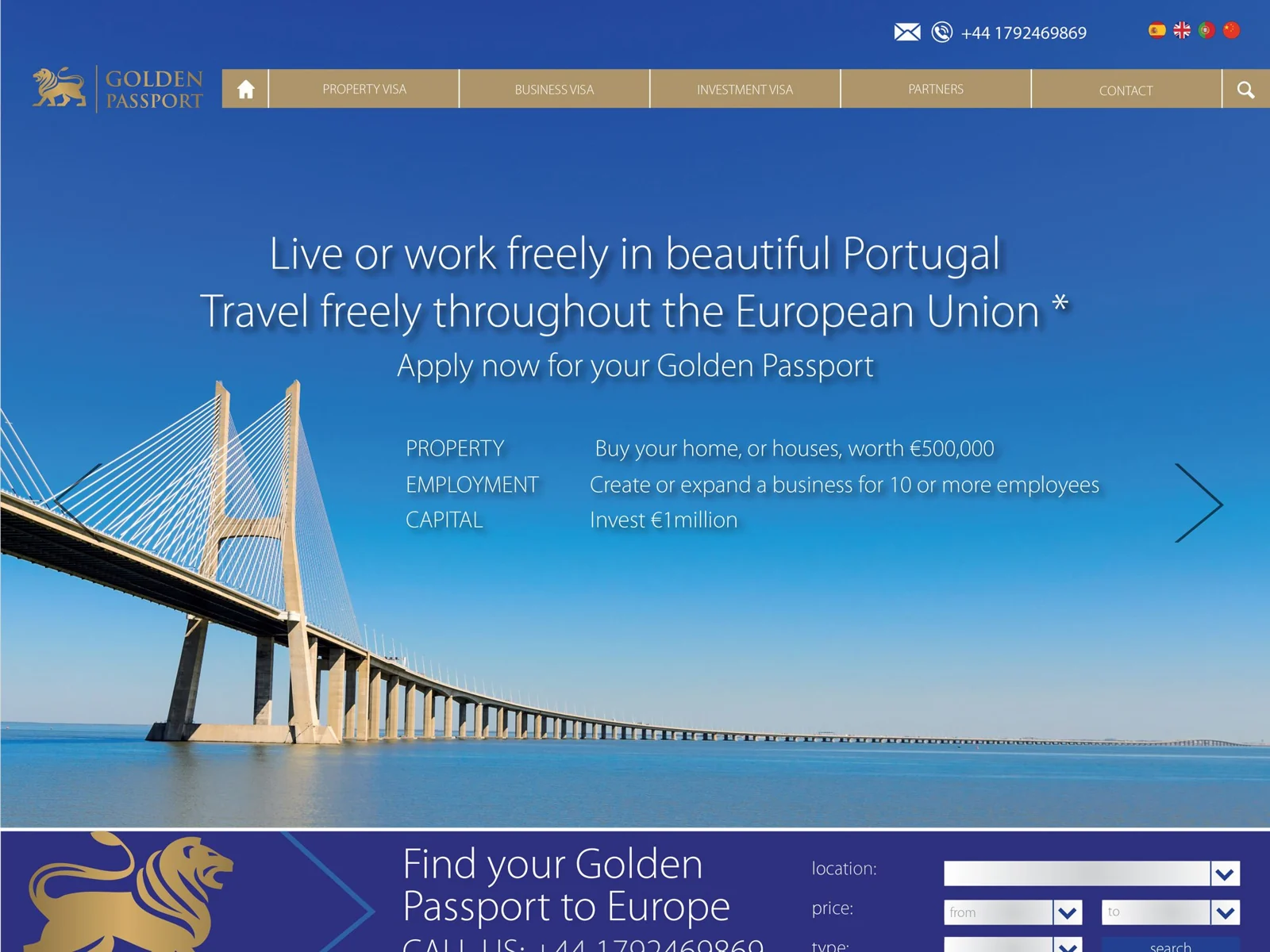 Golden Passport historical website