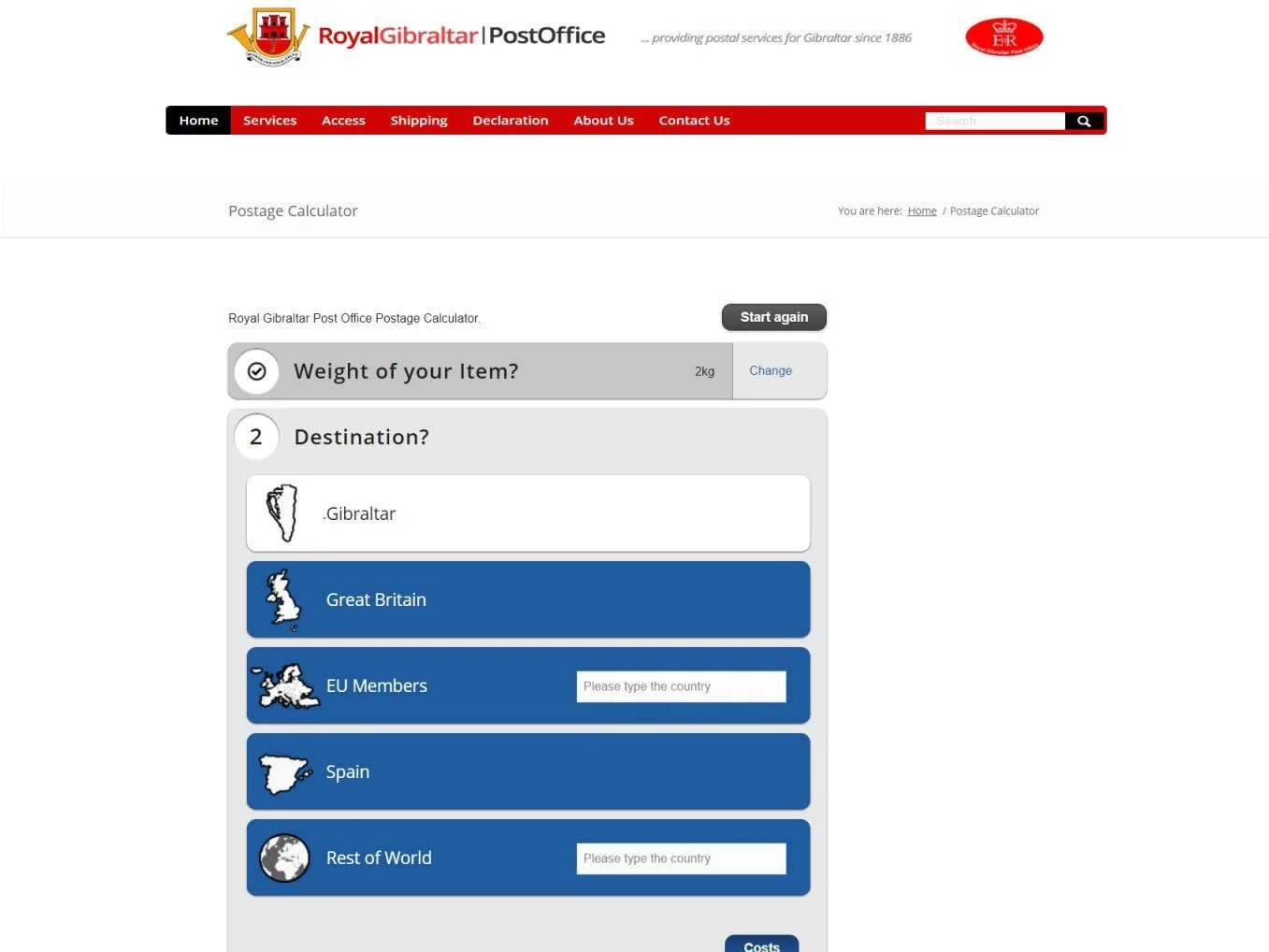 Royal Gibraltar Post Office — archived project screen 6
