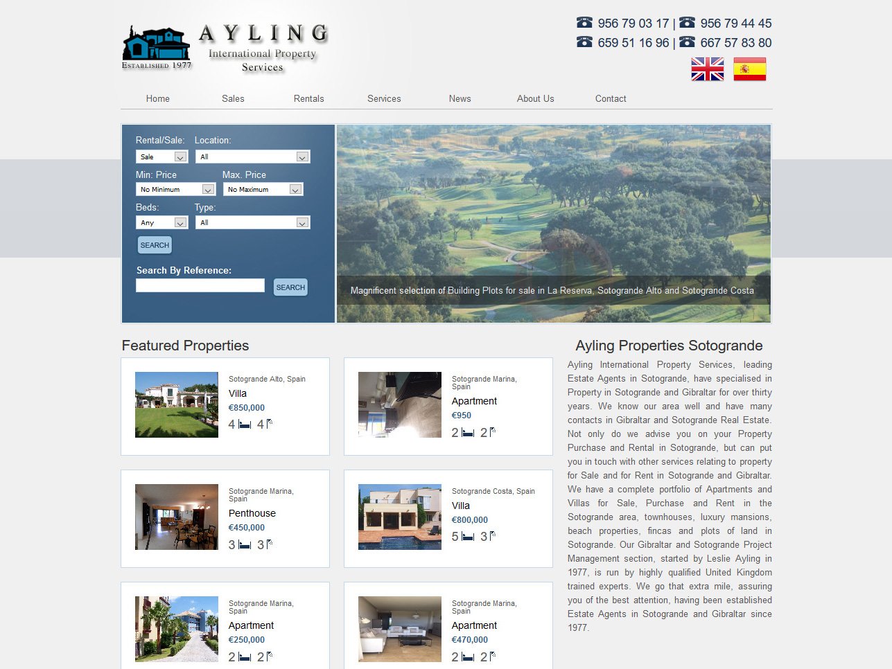 Archived Ayling Sotogrande website design