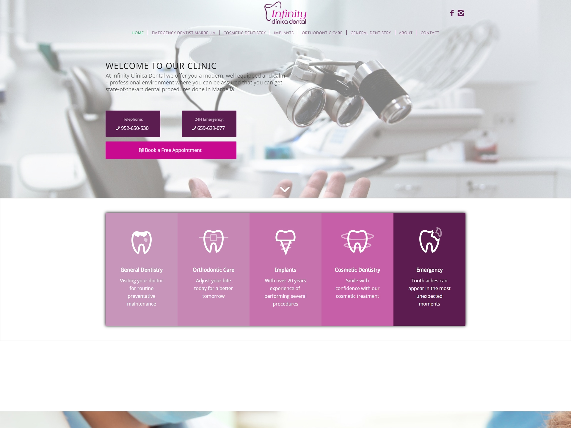 Archived Infinity Dental Marbella website design